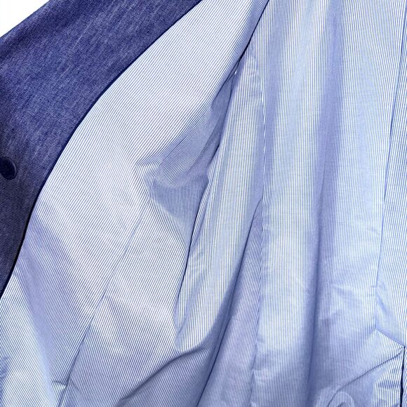 Talbots Denim Double Breasted Blazer - Blue 12P - Picture 7 of 8